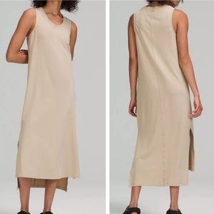 LULULEMON NWT ALL YOURS TANK MIDI DRESS TRENCH TAN CREAM 14